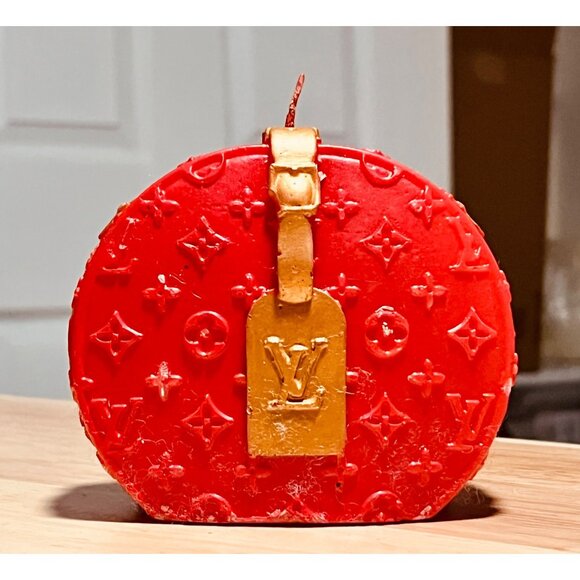 Inspired Red & Gold Decorative Candle - Picture 2 of 9